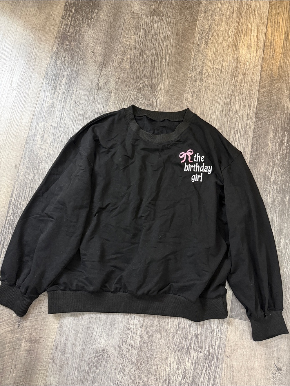 Black "the birthday girl" Graphic Sweatshirt
